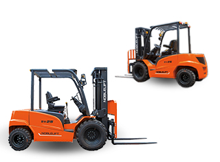 Electric rough terrain forklifts