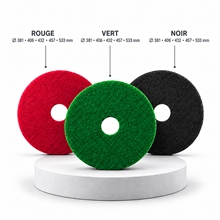 Disque abrasif pour autolaveuse en fibre polyester, épaisseur 23 à 25 mm - 