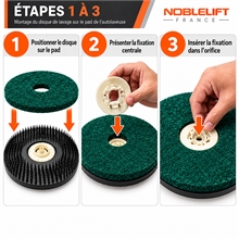 Disque abrasif pour autolaveuse en fibre polyester, épaisseur 23 à 25 mm - 