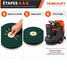 Disque abrasif pour autolaveuse en fibre polyester, épaisseur 23 à 25 mm - 